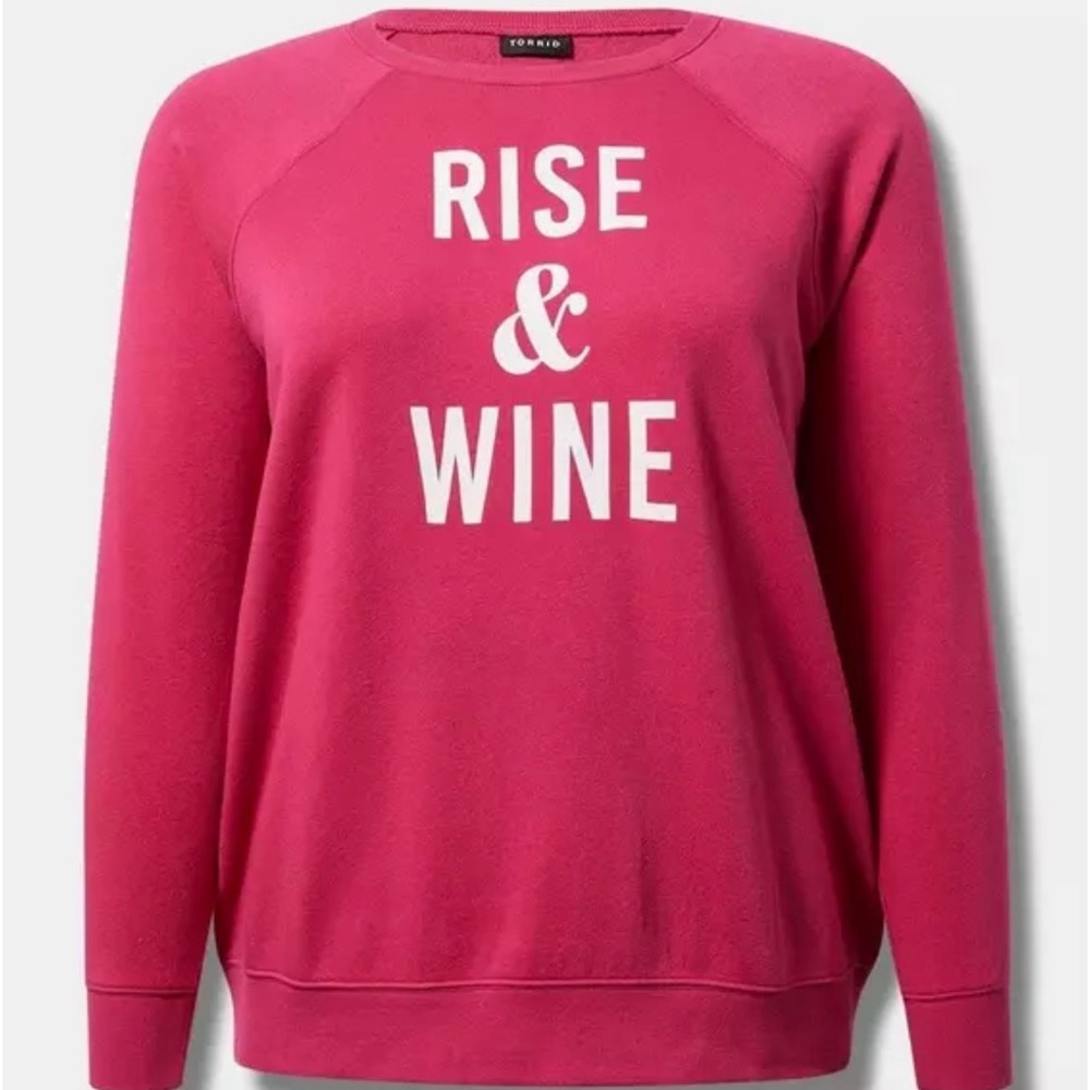 Torrid Fuchsia 'Rise & Wine' Crew Neck Sweater